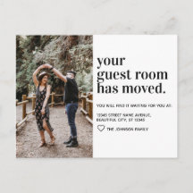 Einfache moderne Typografie Gast Room Foto Moving