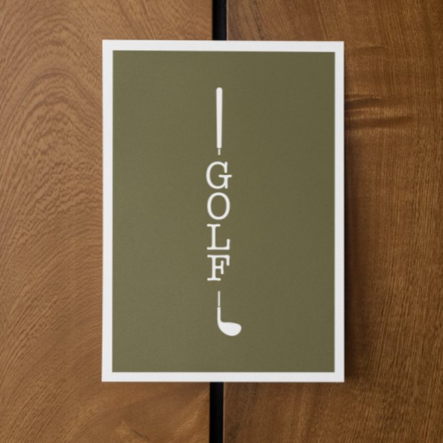 Einfache moderne Typografie Golf Blank Mitteilungskarte (Von Creator hochgeladen)
