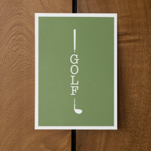 Einfache moderne Typografie Golf Blank Mitteilungskarte