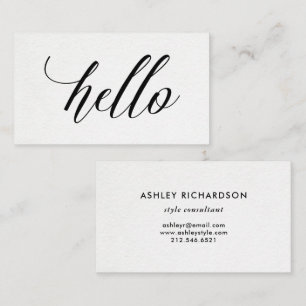 Einfache moderne Typografie hallo Visitenkarte