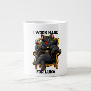 Einfache moderne Typografie Katzenname und Foto de Jumbo-Tasse