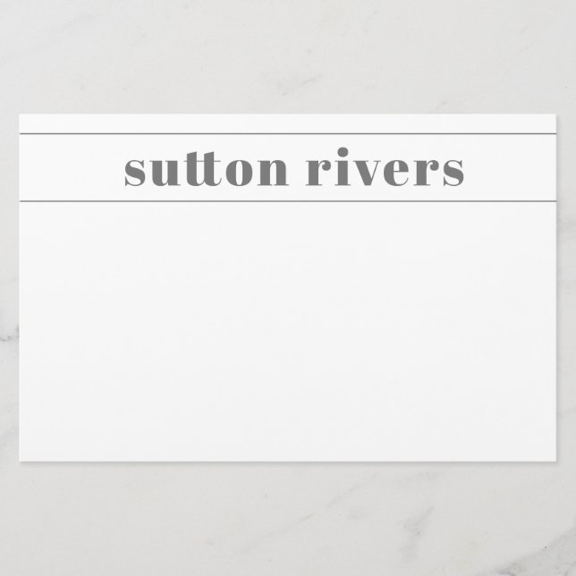 Einfache moderne Typografie Name Briefpapier (Vorderseite)