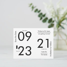 Einfache moderne Typografie Name Save the Date Ann Ankündigungspostkarte