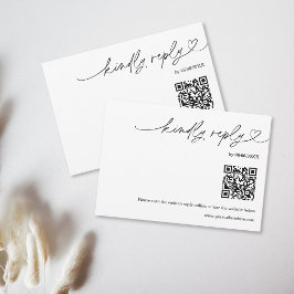 Einfache moderne Typografie QR-Code Bitte antworte RSVP Karte