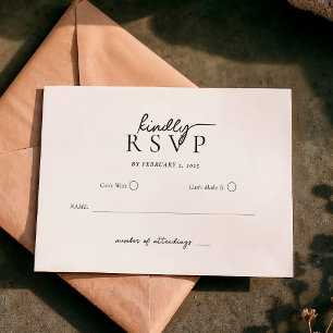 Einfache moderne Typografie-Skript-Hochzeits-RSVP RSVP Karte