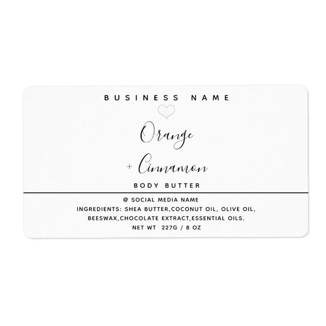 Einfache moderne Typografie Weißherz Butter (Vorne)