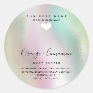 Einfache moderne Typografie Weißherz Butter Runder Aufkleber