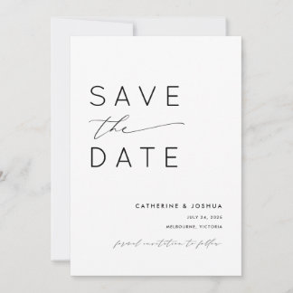Einfache moderne typografische Hochzeits-Einladung Save The Date