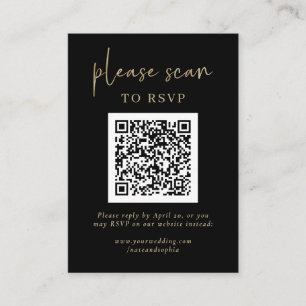 Einfache moderne UAWG mit QR-Code   Gold und Schwa Begleitkarte