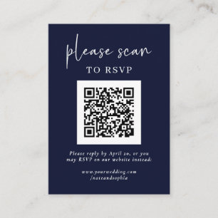 Einfache moderne UAWG mit QR-Code   Navy Blue Begleitkarte