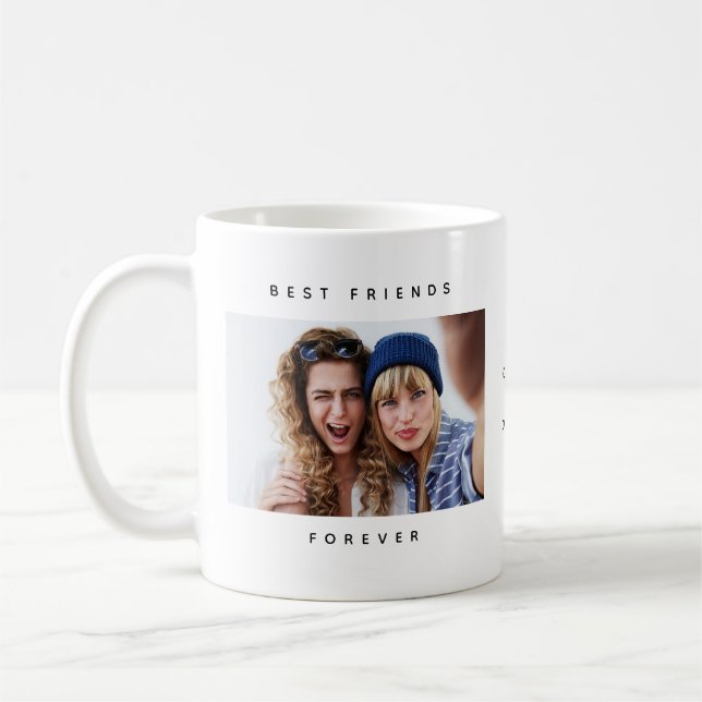 Einfache moderne und beste Freunde für immer Foto Kaffeetasse (Links)