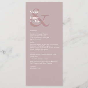 Einfache moderne und Dusty Rose Weißes Menü Menükarte