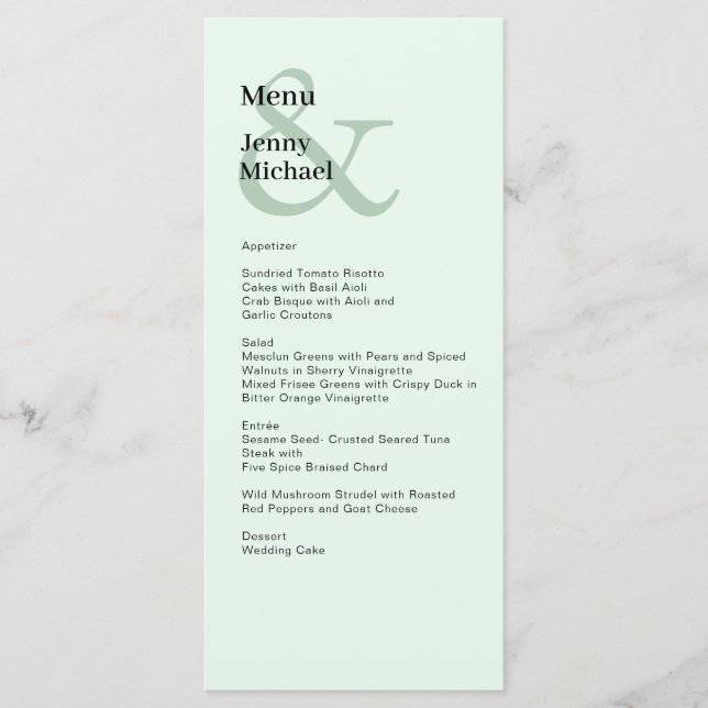 Einfache, moderne und hellgrüne Karte (Vorderseite)