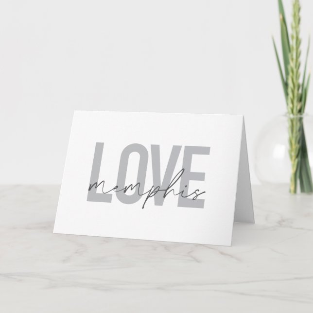 Einfache, moderne, urbane, coole Design Liebe Memp Karte (Vorderseite)