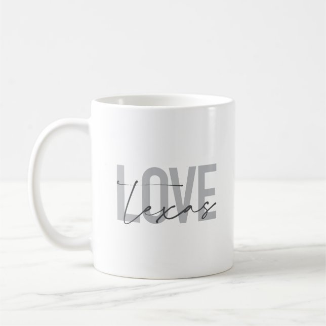Einfache, moderne, urbane, coole Design Liebe Texa Kaffeetasse (Links)