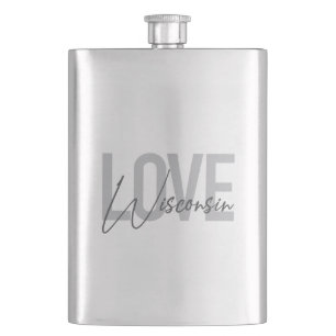Einfache, moderne, urbane, coole Design Liebe Wisc Flachmann