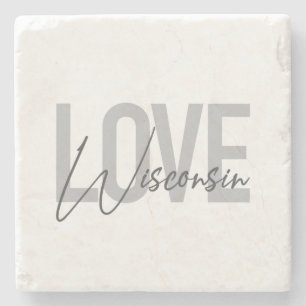 Einfache, moderne, urbane, coole Design Liebe Wisc Steinuntersetzer