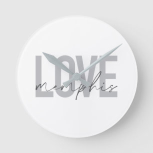 Einfache, moderne, urbane und coole Liebe Memphis Runde Wanduhr