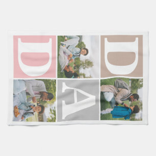 Einfache Moderne Väter Tag Vater 3 Foto Familie Geschirrtuch