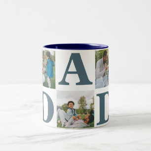 Einfache Moderne Väter Tag Vater 3 Foto Familie Zweifarbige Tasse
