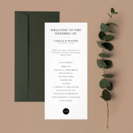 Einfache moderne vertikale Programmkarte für Hochz Werbekarte