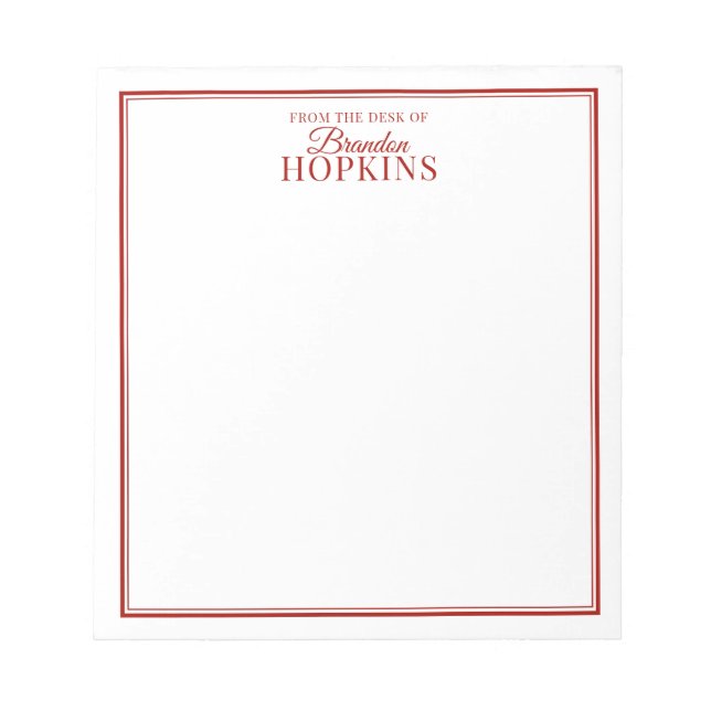 Einfache Moderne vom Schreibtisch aus rot Notizblock (Vorderseite)
