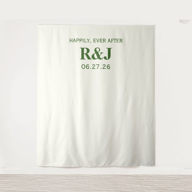 Einfache moderne Wedding Monogram Background Wandteppich (Vorderseite)