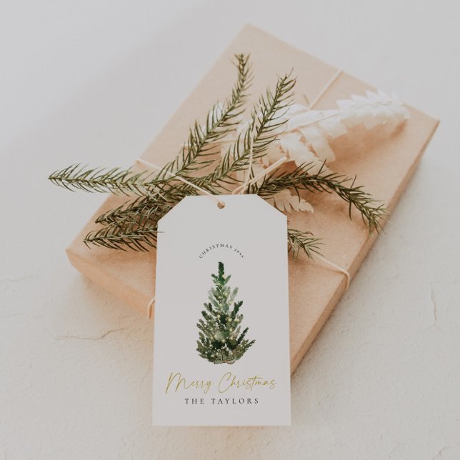 Einfache, moderne Weihnachtsbaumferien Geschenkanhänger (Von Creator hochgeladen)