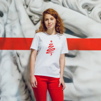 Einfache moderne Weihnachtsbaumferien T-Shirt