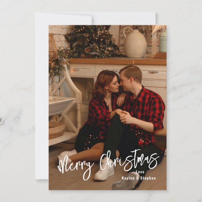 Einfache moderne Weihnachtskarte - Personalisierte Karte (Vorderseite)
