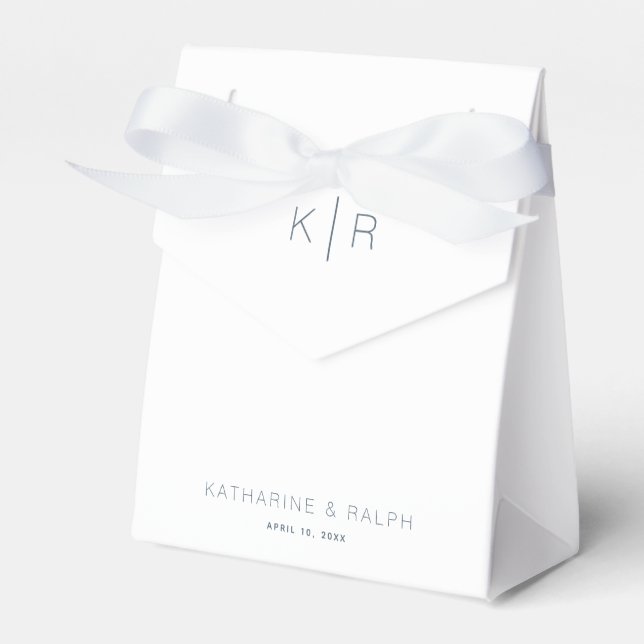 Einfache moderne White Monogram Wedding Geschenkschachtel (Vorderseite)