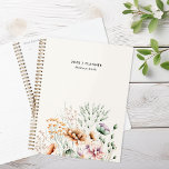 Einfache moderne Wildblume Personalisiert Planer<br><div class="desc">Einfache moderne Wildblume Blumenplaner Personalisierter Planer Notebook</div>