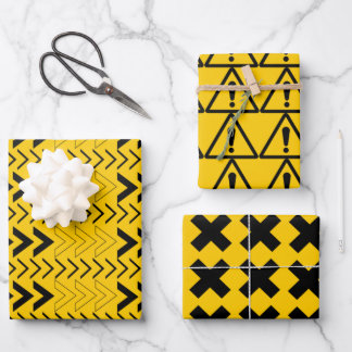 Einfache, moderne Zeichen der Gelb- und Schwarzen  Geschenkpapier Set