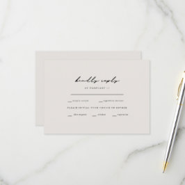 Einfache Momente Beige Dinner Optionen UAWG RSVP Karte