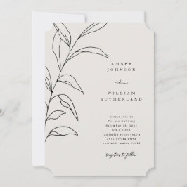 Einfache Momente HandGezeichnet Stem Wedding Ticke Einladung
