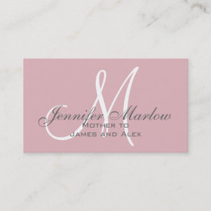 Einfache Mommy Calling Card   Baby Pink Telefonnummerkarte