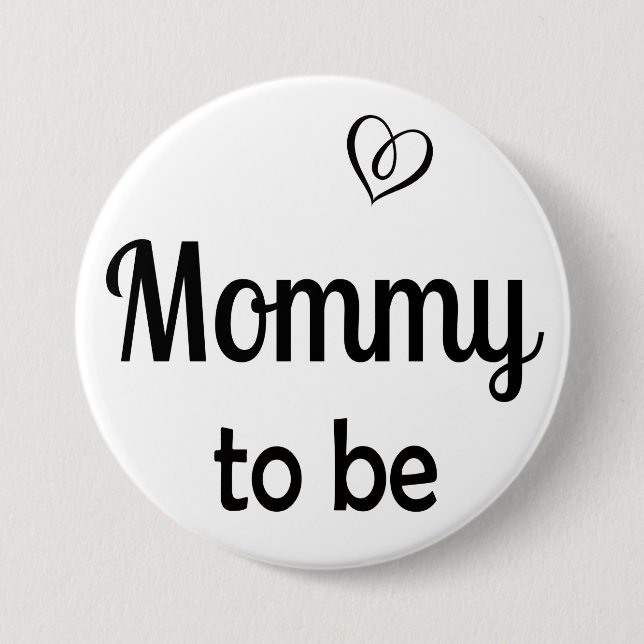 Einfache Mommy zum Baby Shower Button (Vorderseite)