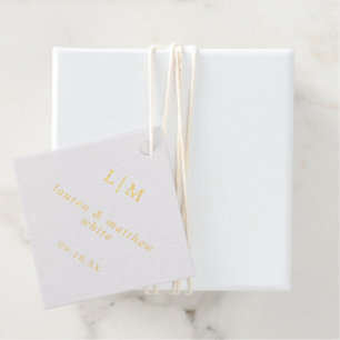 Einfache Mongram Elegant Hochzeit Geschenkanhänger