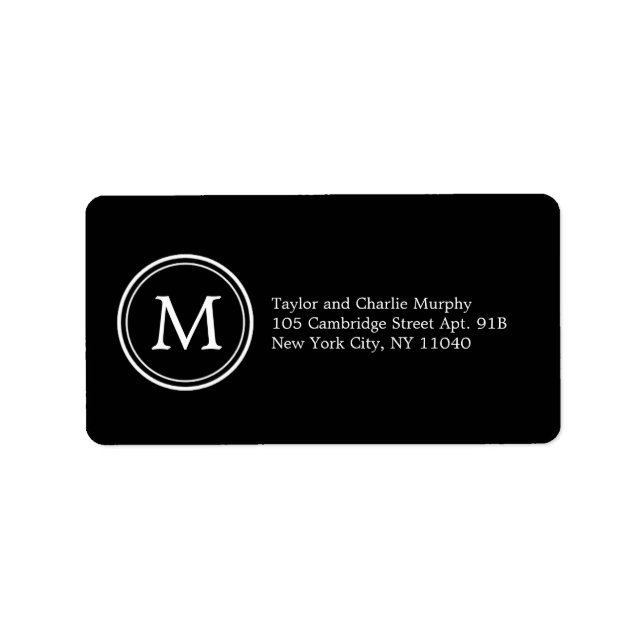 Einfache Monogram-Adressmarken - Anpassbare Farben Adressaufkleber (Vorne)