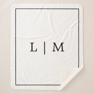 Einfache Monogram Classic Schwarz/Weiß Minimalisti Sherpadecke