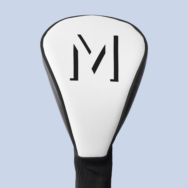 Einfache Monogram Initial Drop Shadow Personalisie Golf Headcover (Modern monogram initial drop shadow typography personalized golf head cover)