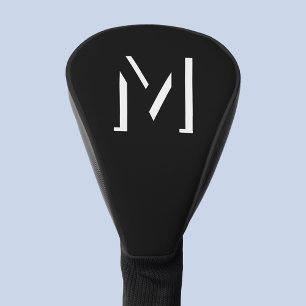 Einfache Monogram Initial Drop Shadow Personalisie Golf Headcover
