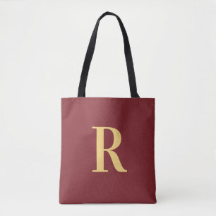 Einfache Monogram, Modernes Burgund Tasche