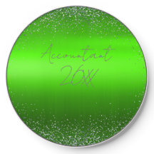 Einfache Monogramm aus grün gebürstetem Glitzer |