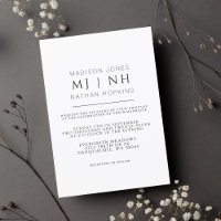 Einfache Monogramm Elegant Minimalistisch Hochzeit