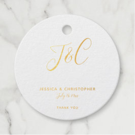 Einfache Monogramm Elegante Gold Foil Minimalistis Geschenkanhänger