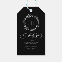 Einfache Monogramm | Erste schwarze Gastgeschenk H Geschenkanhänger
