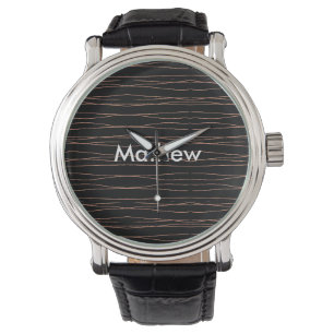 Einfache Monogramm fügen Sie den Namen Mann minima Armbanduhr