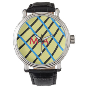 Einfache Monogramm fügen Sie den Namen Mann minima Armbanduhr