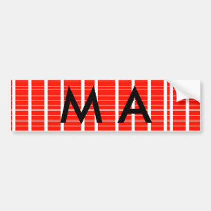 Einfache Monogramm fügen Sie den Namen Mann minima Autoaufkleber
